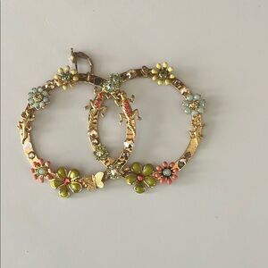 Floral Gold-Tone Hoop Earrings